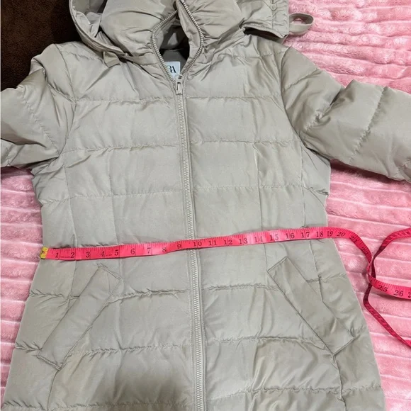 Zara Beige Hooded Puffer Coat - Picture 8 of 17
